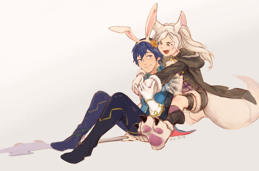 female robin and chrom (fire emblem and 2 more) drawn by tio-trile