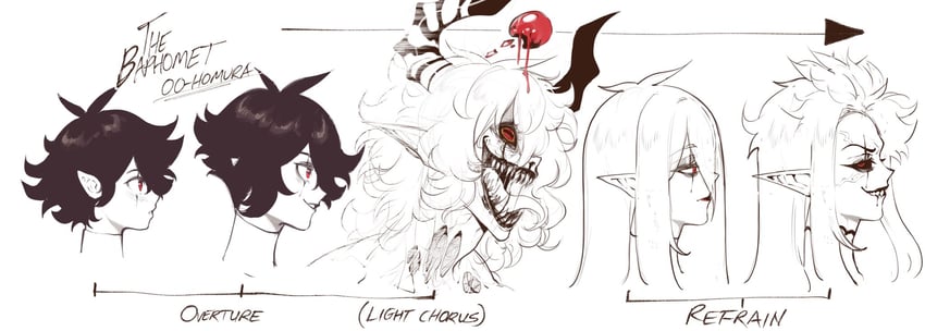 sister almonde and baphomet (original and 1 more) drawn by nyantcha