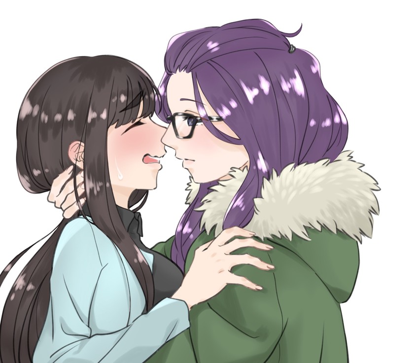 kagamihara sakura and toba minami (yurucamp) drawn by shirokuro_ookami