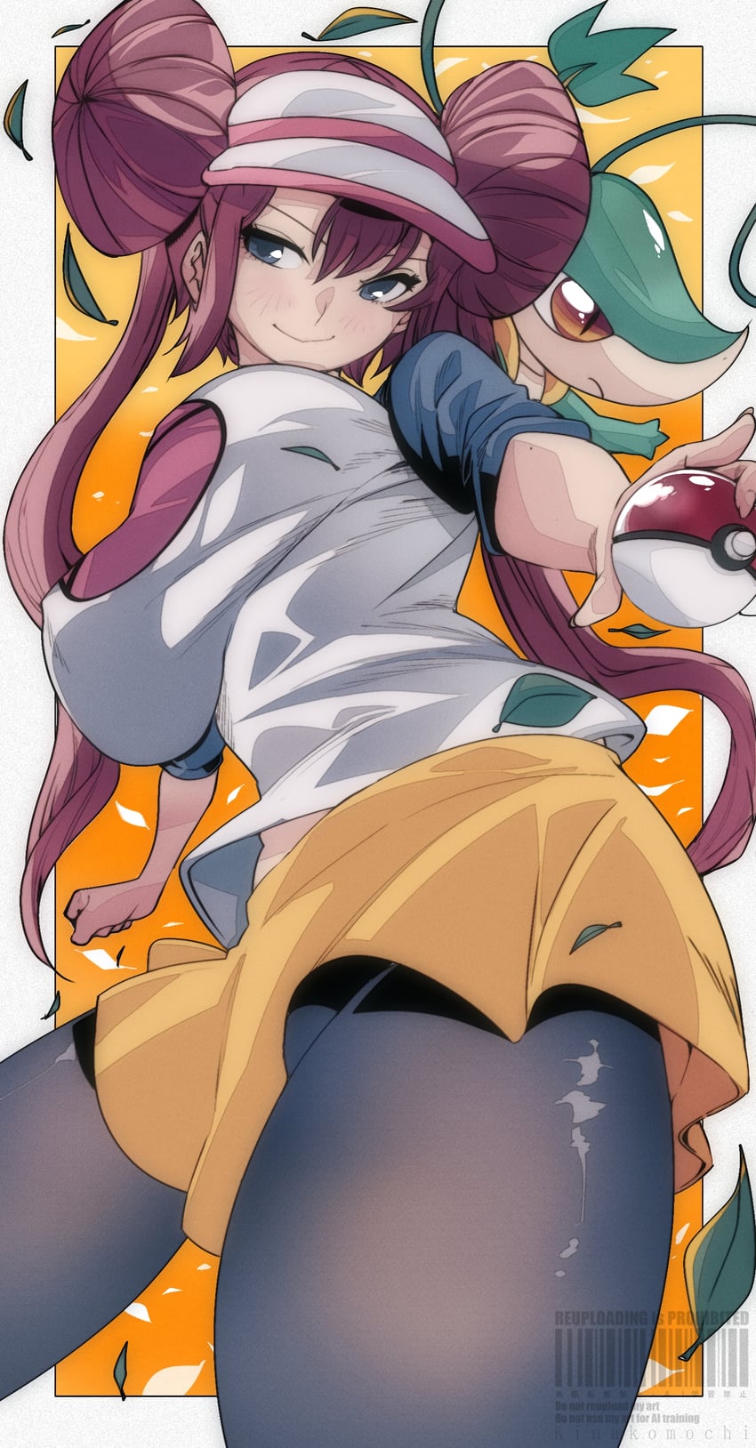 rosa and snivy (pokemon and 1 more) drawn by kinakomochi_(user_vedc2333)