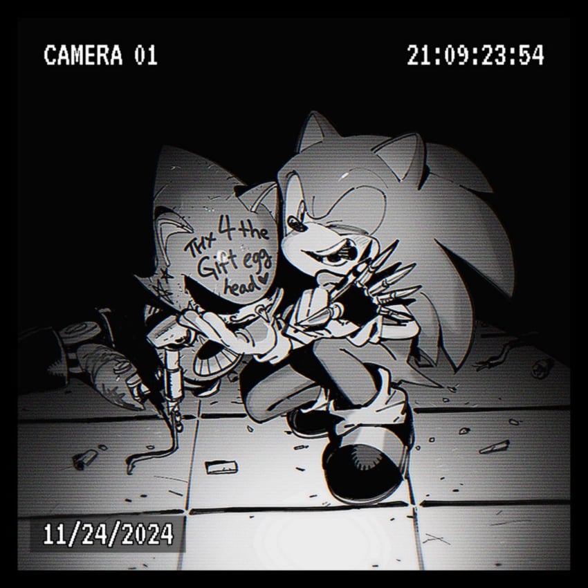 sonic the hedgehog and metal sonic (sonic) drawn by bac0n_pancakes