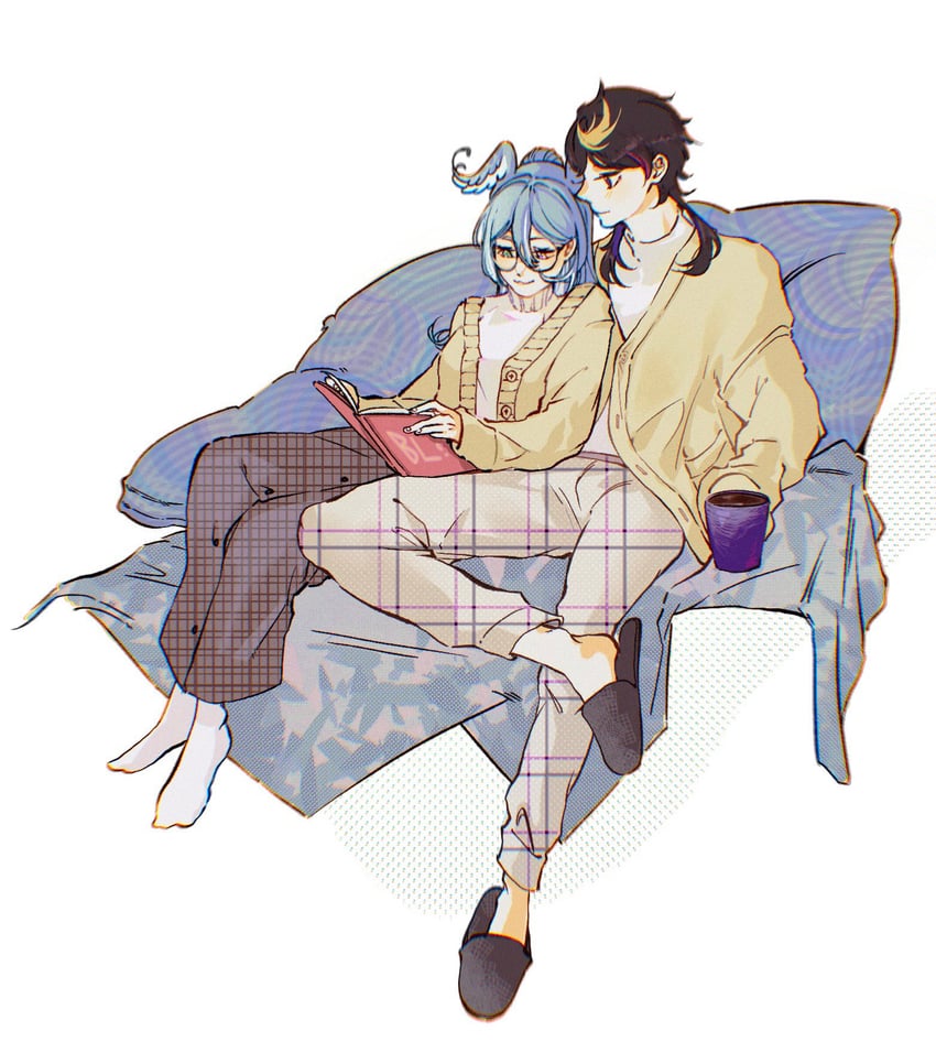 elira pendora and shu yamino (nijisanji and 1 more) drawn by angelisdoodlin