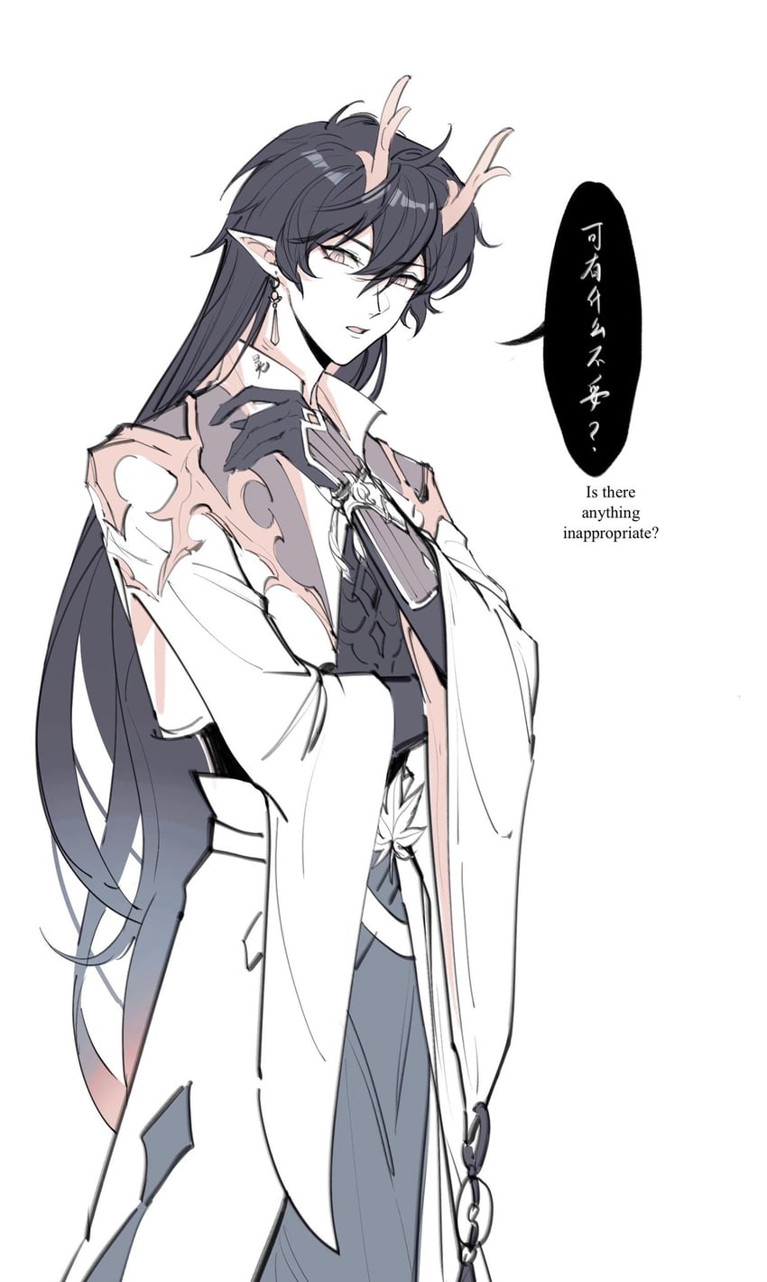 dan heng and dan feng (honkai and 1 more) drawn by lilibei123