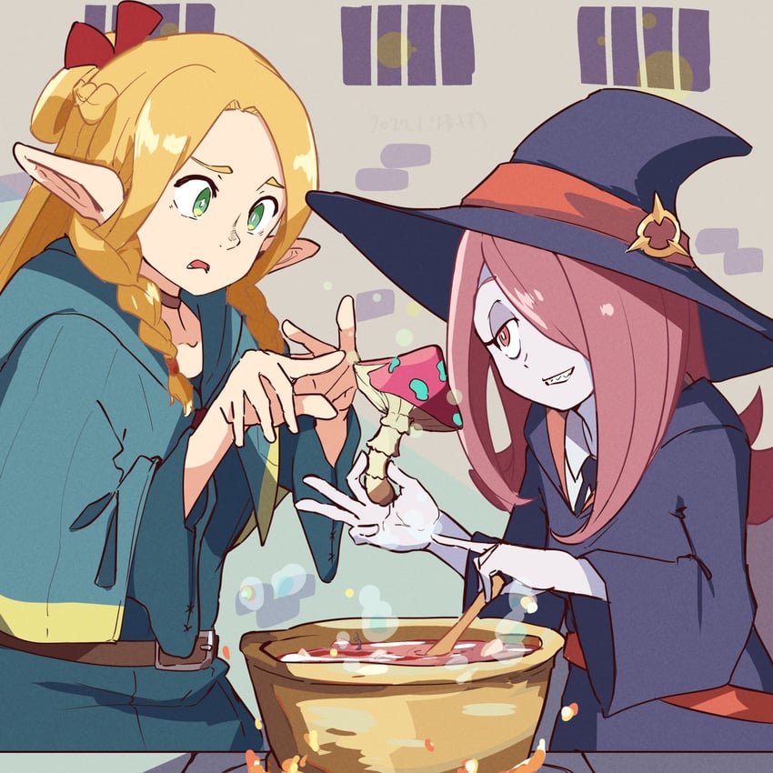 marcille donato and sucy manbavaran (dungeon meshi and 1 more) drawn by bluearcadegames