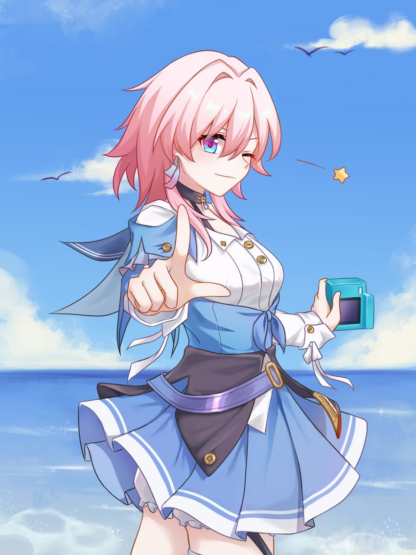 march 7th (honkai and 1 more) drawn by natori_biu