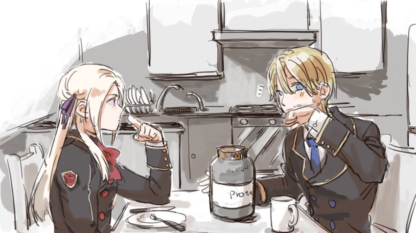 edelgard von hresvelg and dimitri alexandre blaiddyd (fire emblem and 1 more) drawn by fenegar