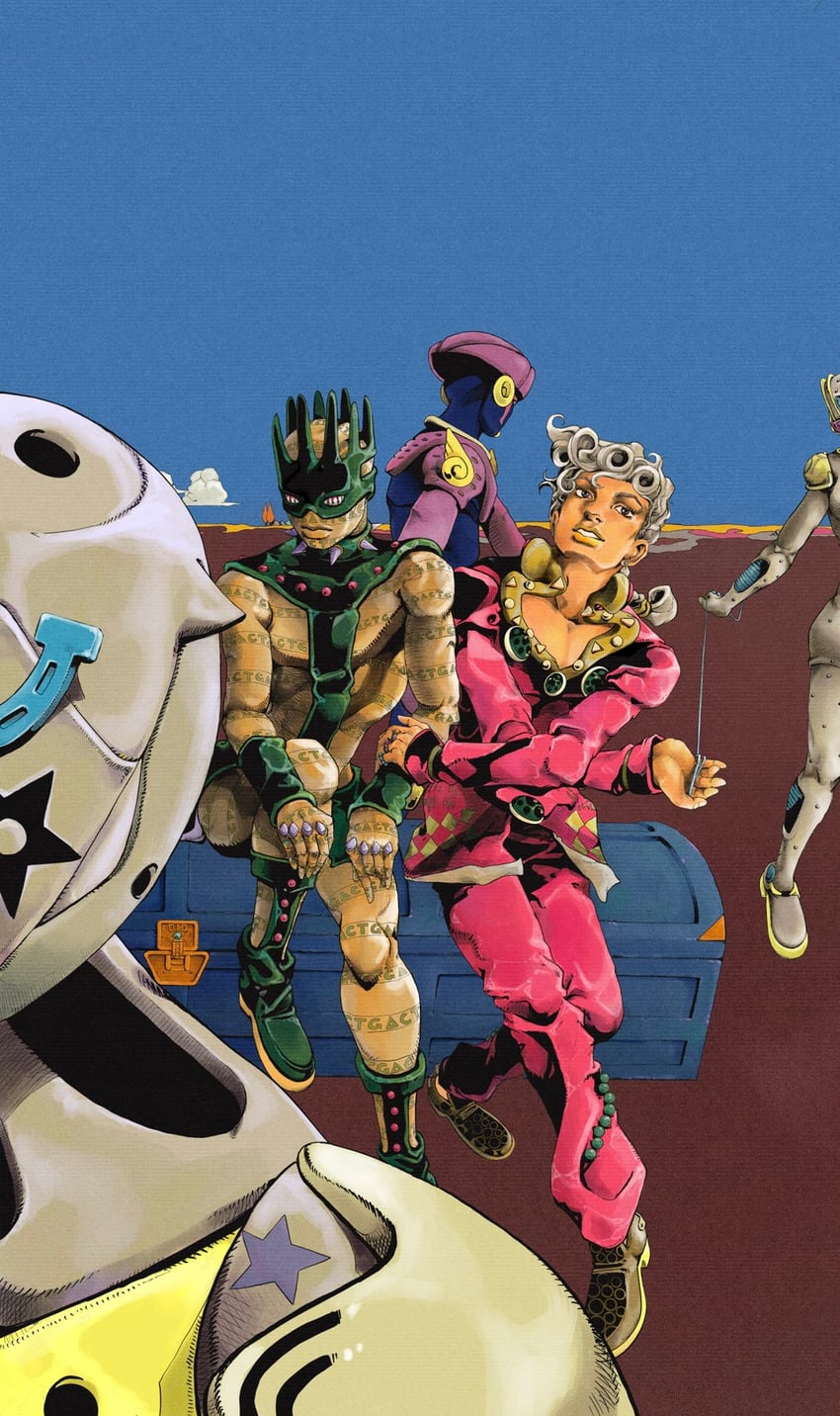 giorno giovanna, gold experience, stone free, tusk, whitesnake, and 1 more (jojo no kimyou na bouken and 3 more) drawn by ark_nemesis