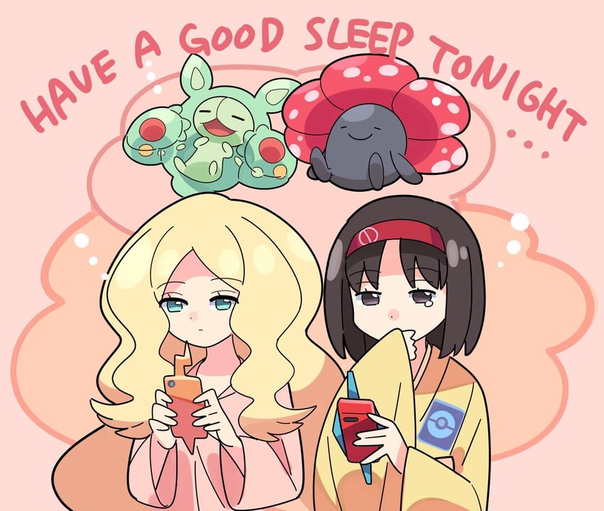rotom, rotom phone, erika, caitlin, reuniclus, and 2 more (pokemon and 2 more) drawn by stchame