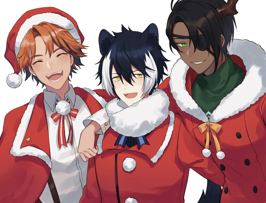 kageyama shien, aragami oga, and yukoku roberu (holostars) drawn by riri_zuran