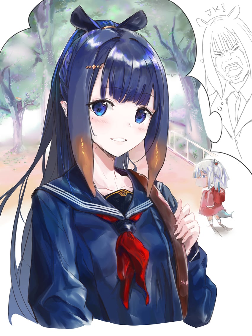 gawr gura and ninomae ina'nis (hololive and 1 more) drawn by tallgeese_(lgeesel)