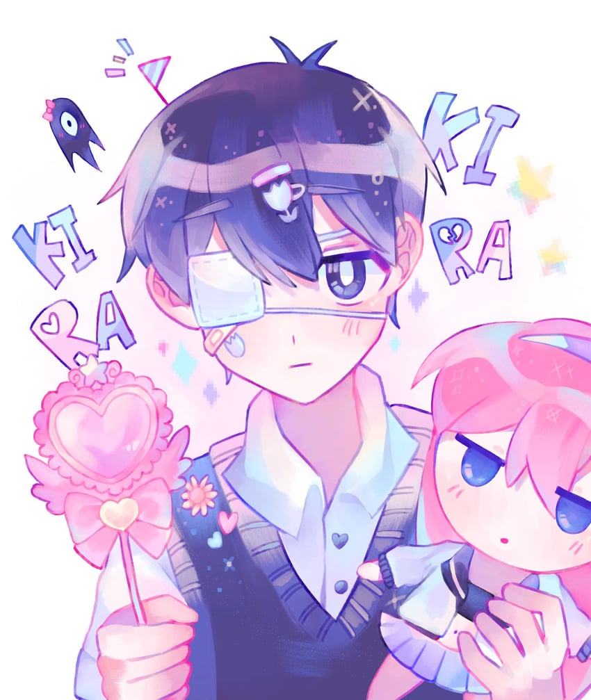 sunny, aubrey, and something (omori) drawn by iro_(mywife_sunny)