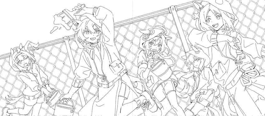admire vega, haru urara, t.m. opera o, meisho doto, and narita top road (umamusume) drawn by heichicc47