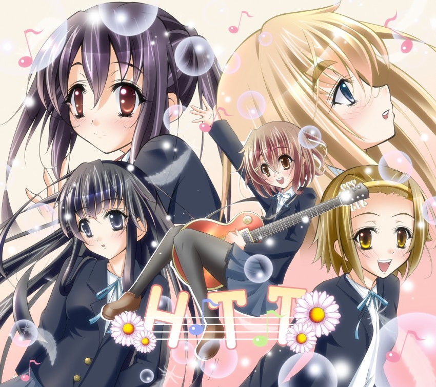 akiyama mio, nakano azusa, hirasawa yui, tainaka ritsu, and kotobuki tsumugi (k-on!) drawn by quin_(himegata_alice)