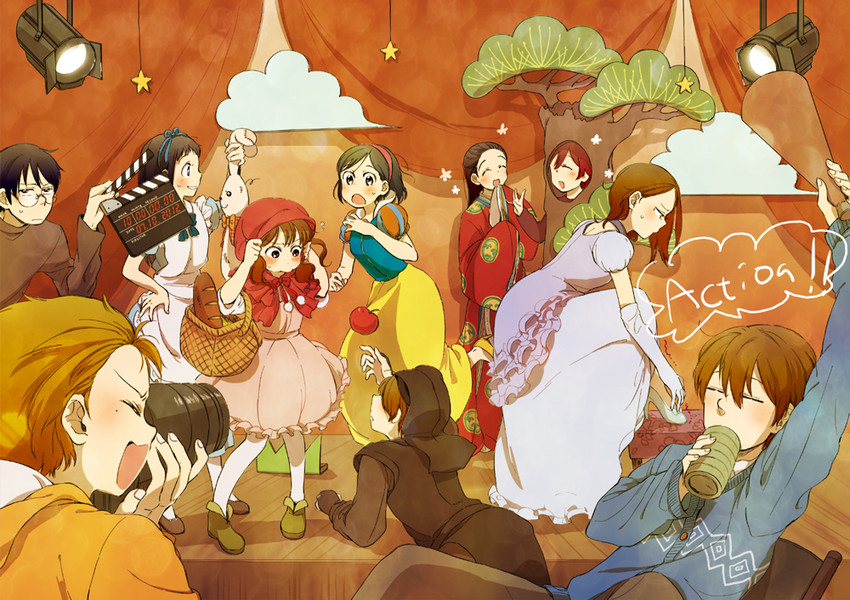 alice, little red riding hood, snow white, cinderella, tachibana chizuru, and 9 more (alice's adventures in wonderland and 4 more) drawn by mukamo_(inujita)