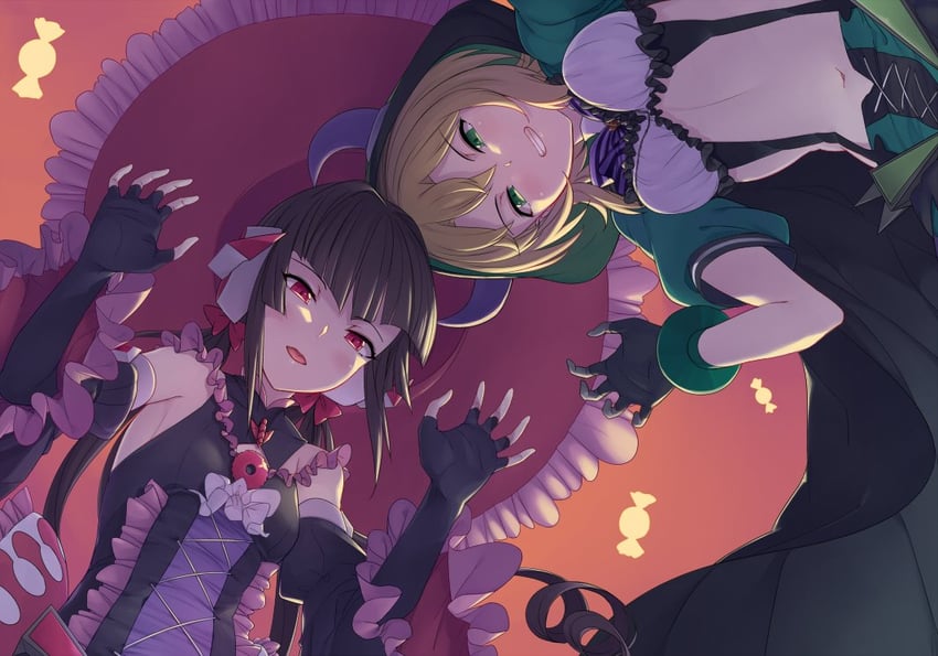 akatsuki kirika and tsukuyomi shirabe (senki zesshou symphogear) drawn by mokutan_mmmm