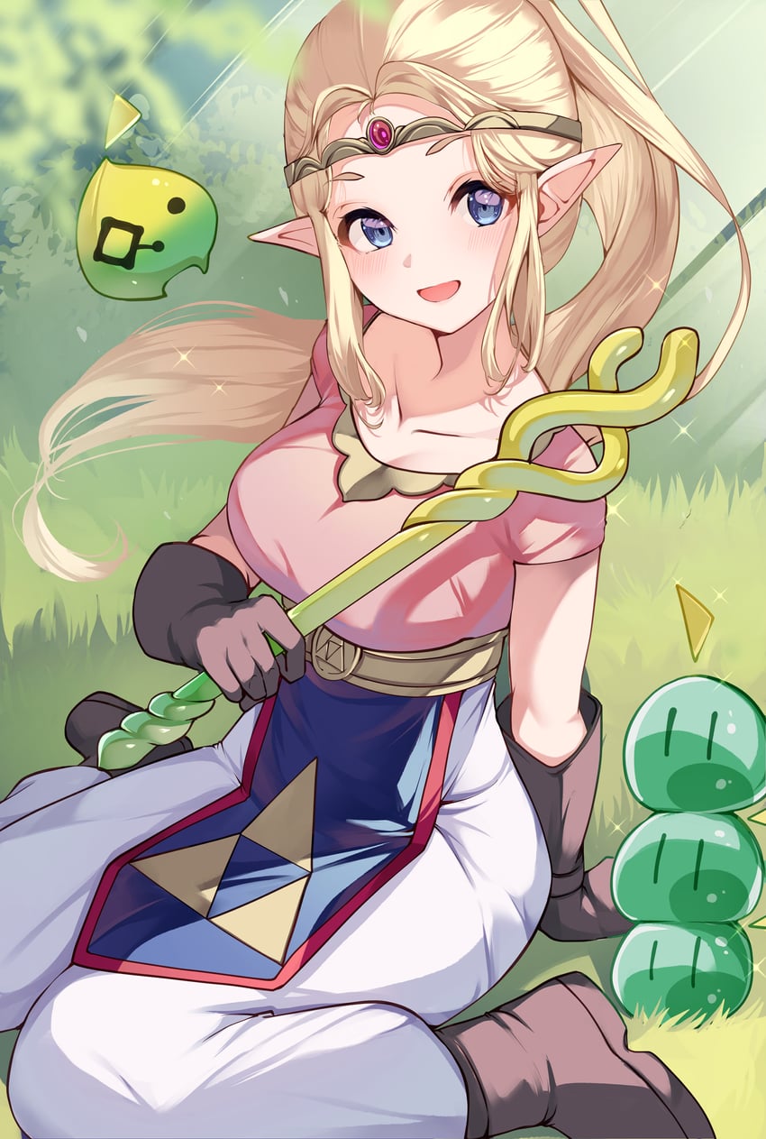 princess zelda and tri (the legend of zelda and 1 more) drawn by risumi_(taka-fallcherryblossom)