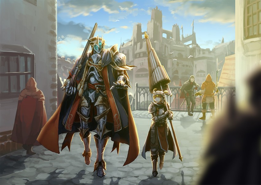 eidlanza esepharos and daldo shinogawa (pixiv fantasia and 1 more) drawn by moni_kikka