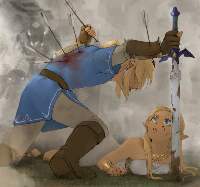 link, princess zelda, bokoblin, and moblin (the legend of zelda and 1 more) drawn by nomeringo