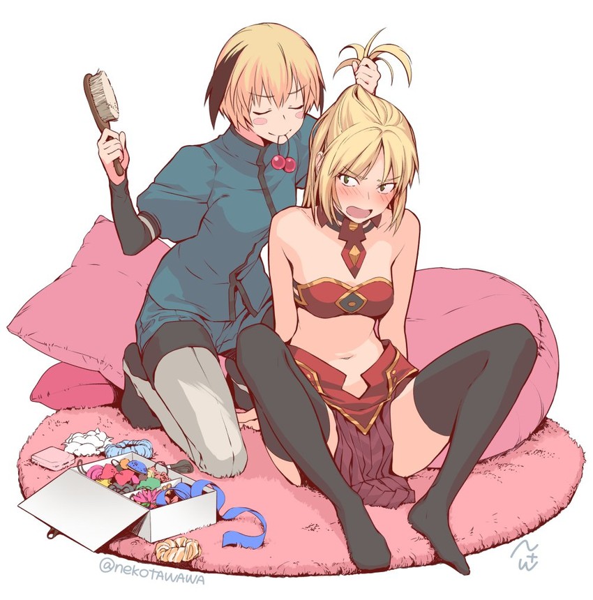 mordred and gareth (fate and 2 more) drawn by nekotawawa