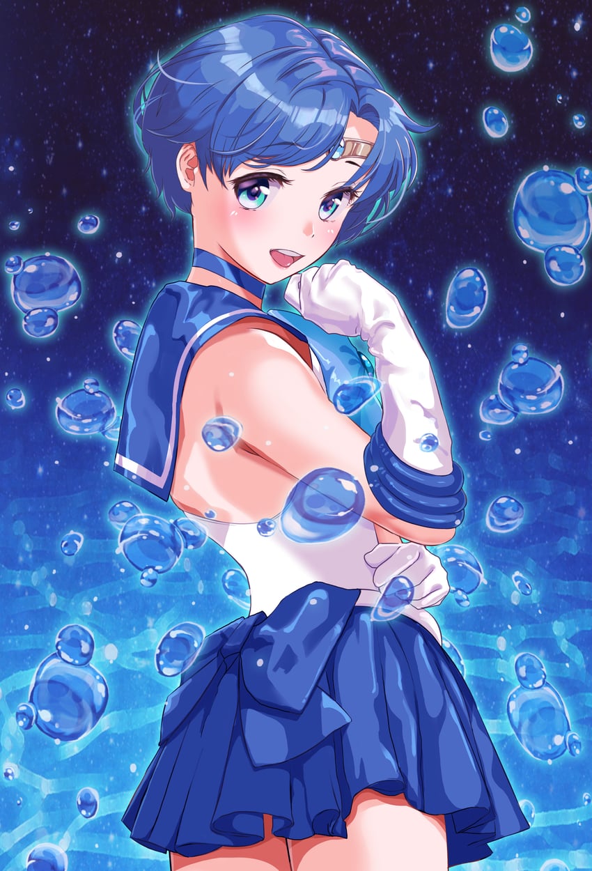 mizuno ami and sailor mercury (bishoujo senshi sailor moon) drawn by arion_canvas
