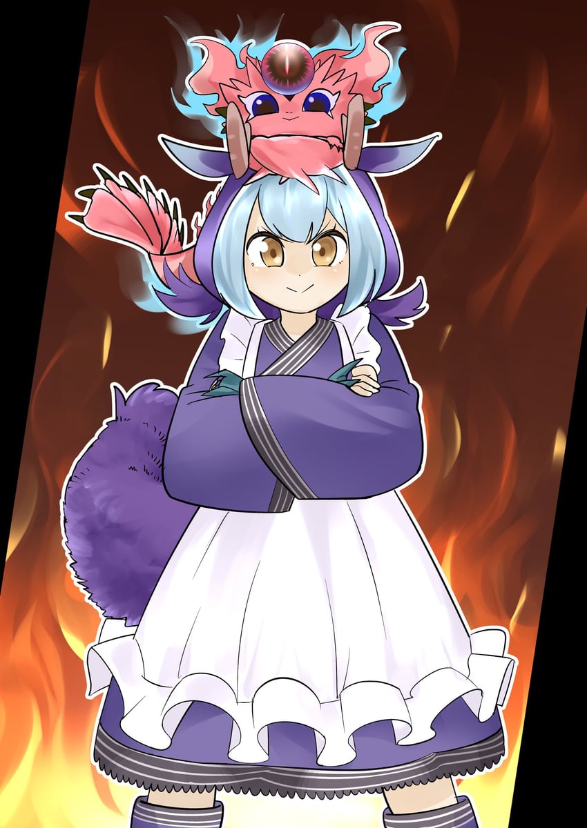 laundry dragonmaid and snake-eyes poplar (yu-gi-oh!) drawn by sawan_cutman