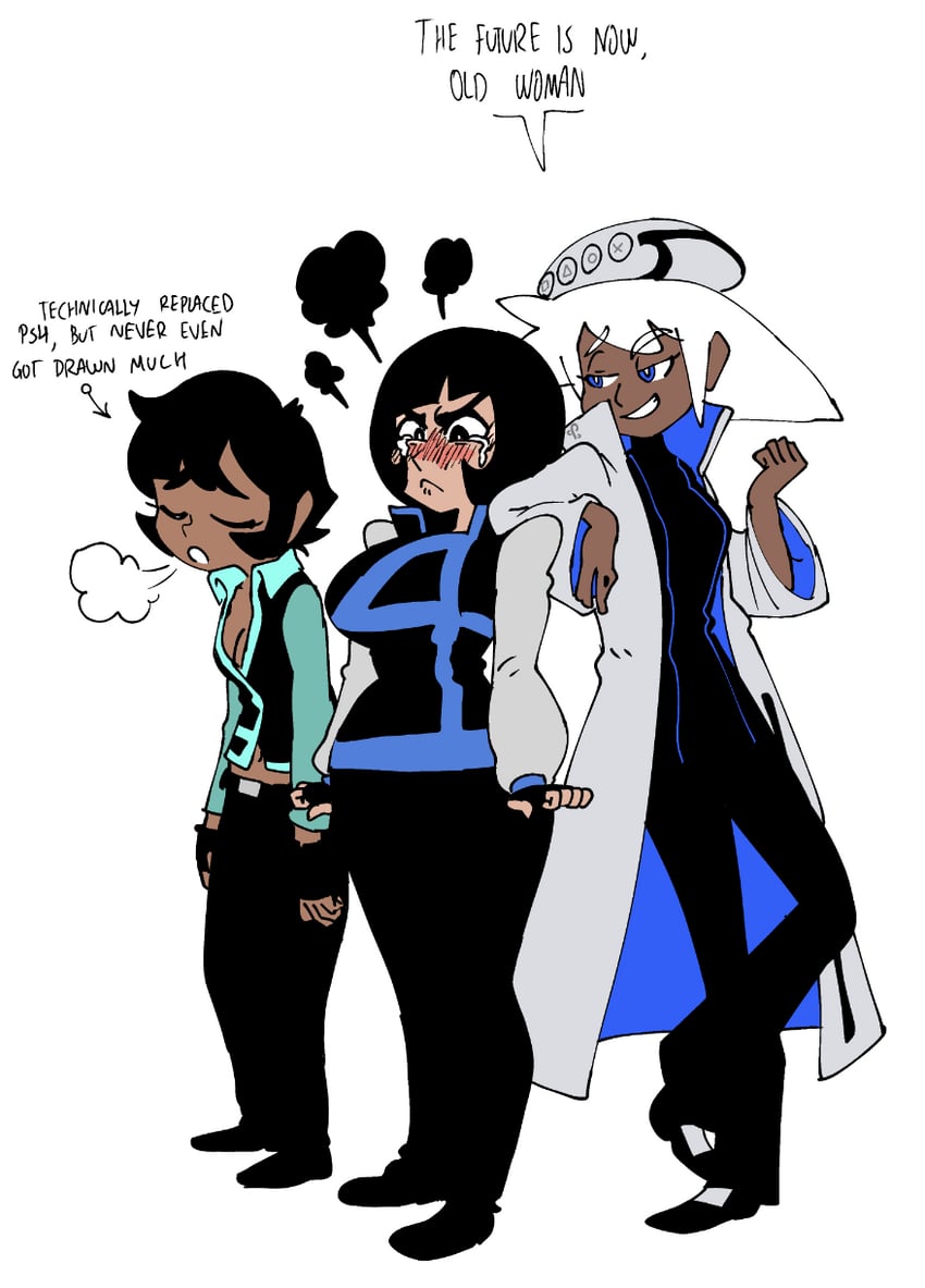ps5 chan, playstation 5, playstation 4, and ps4 chan (original and 1 more) drawn by thekkm
