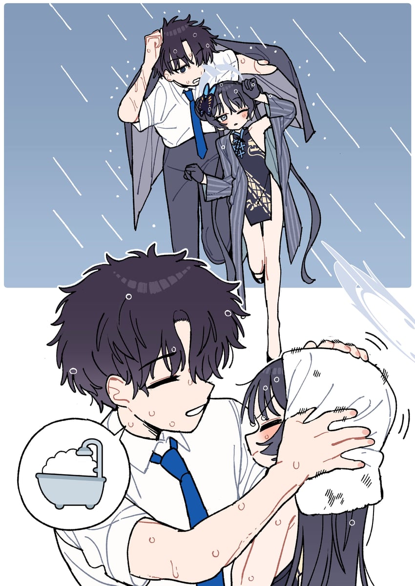 sensei and kisaki (blue archive) drawn by je_o_mo
