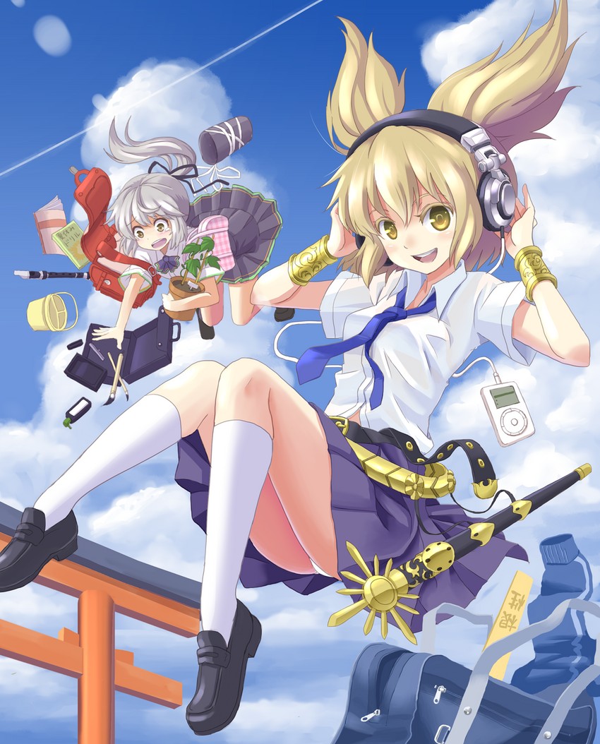 toyosatomimi no miko and mononobe no futo (touhou) drawn by shimouki_izui