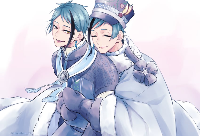 floyd leech and jade leech (twisted wonderland) drawn by michihito