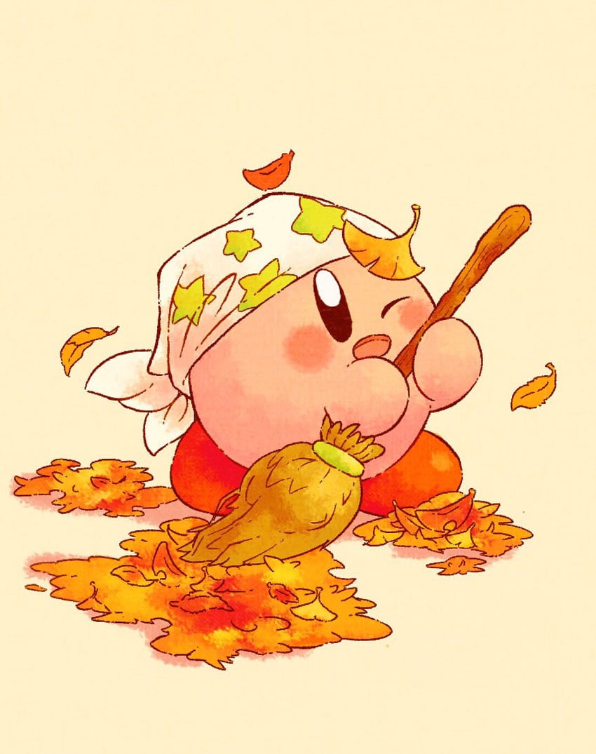 kirby and cleaning kirby (kirby) drawn by harukui