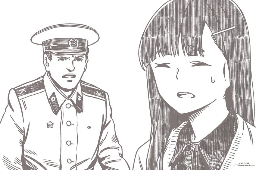 toba minami (real life and 1 more) drawn by horikou
