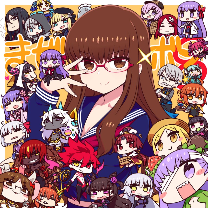 mash kyrielight, fujimaru ritsuka, jeanne d'arc alter, matou sakura, bb, and 28 more (fate and 4 more) drawn by chan_co