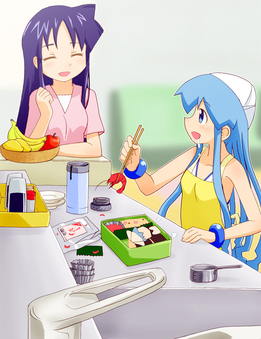 ikamusume and aizawa chizuru (shinryaku! ikamusume) drawn by sat-c