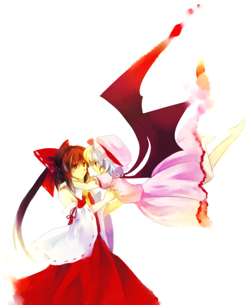 hakurei reimu and remilia scarlet (touhou) drawn by nr_(cmnrr)