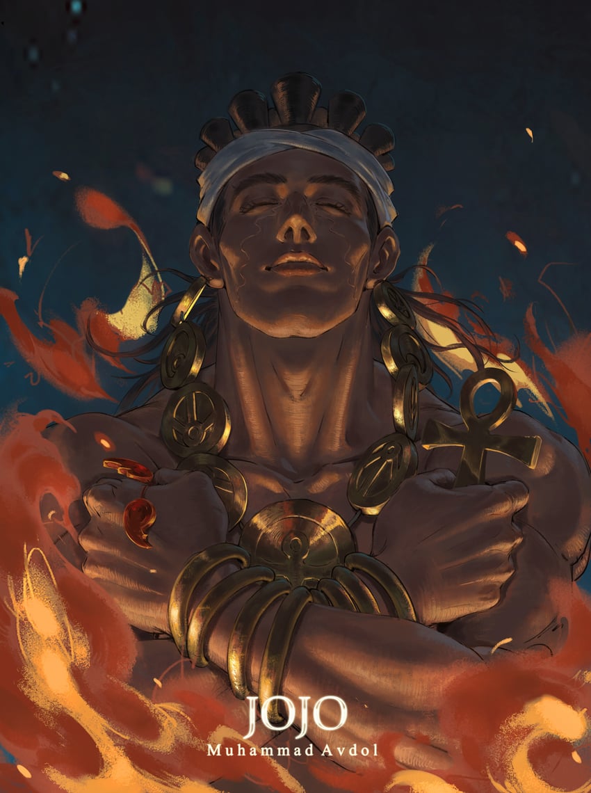 mohammed avdol (jojo no kimyou na bouken and 1 more) drawn by xiao-yang