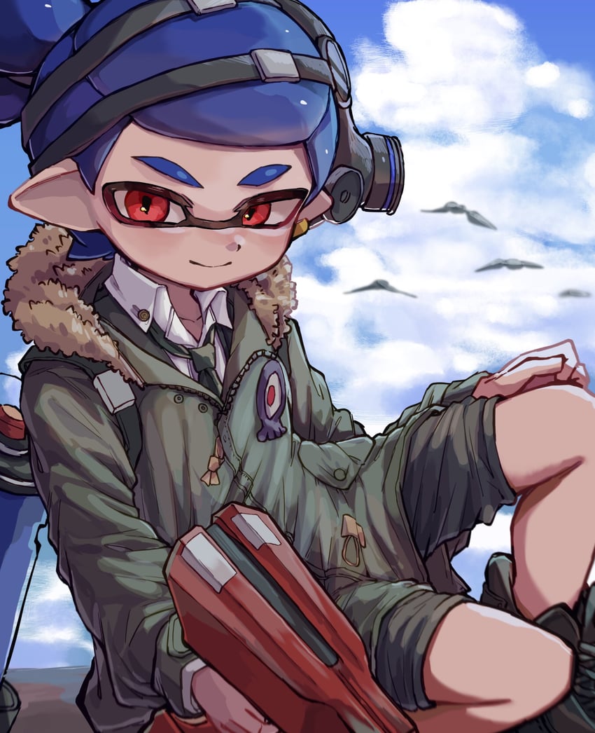inkling player character and inkling boy (splatoon) drawn by yksb_inc6