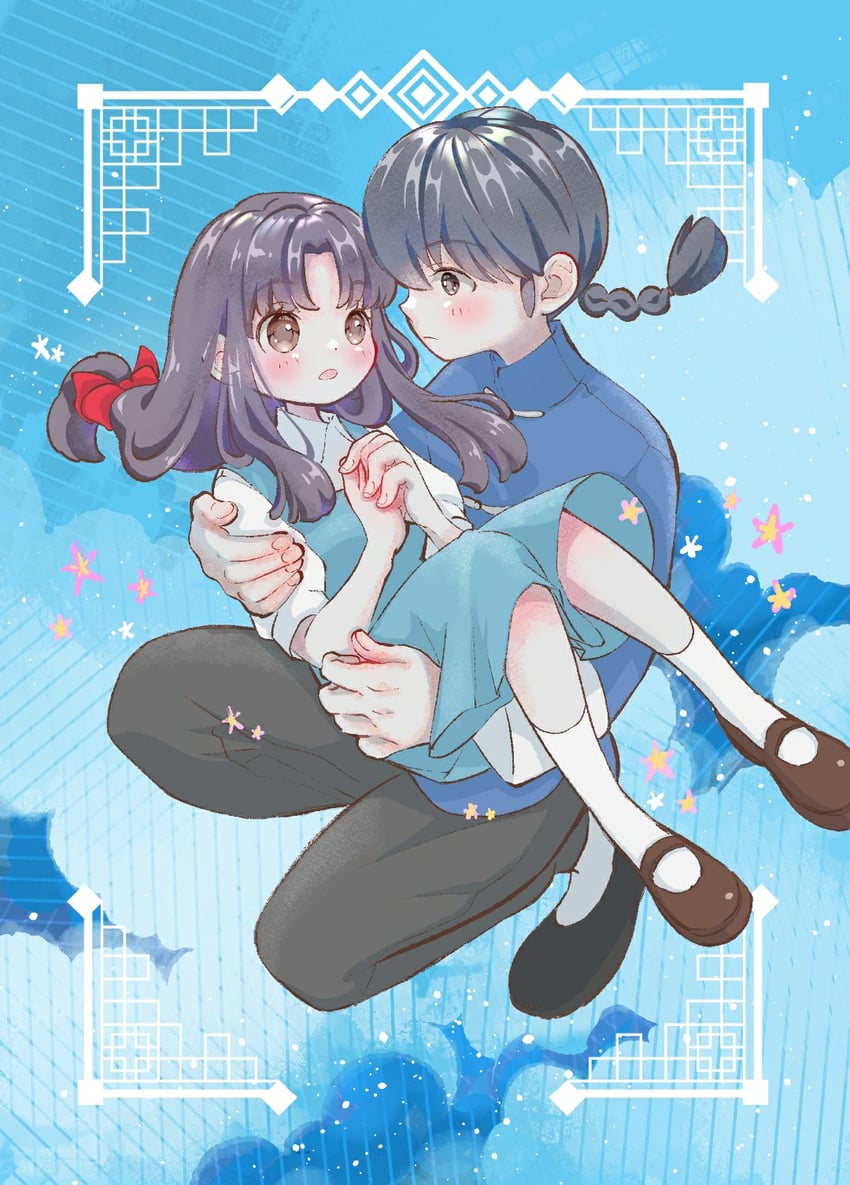 tendou akane and saotome ranma (ranma 1/2) drawn by soranko