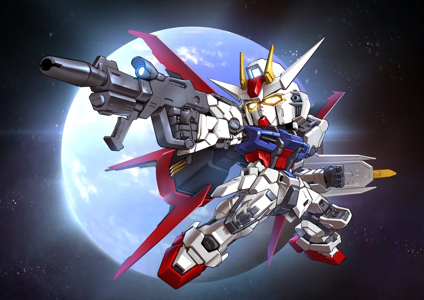 strike gundam and aile strike gundam (gundam and 2 more) drawn by zakuma