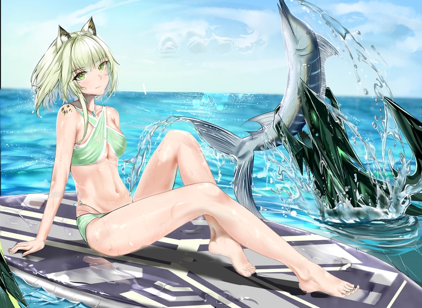 kal'tsit and mon3tr (arknights) drawn by shuimonianhua