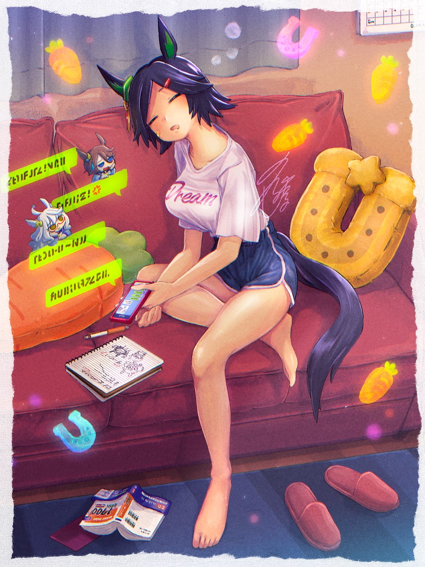 narita taishin, biwa hayahide, and winning ticket (umamusume) drawn by unajiru