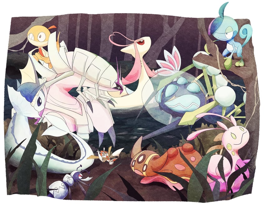 vaporeon, milotic, golisopod, drizzile, gastrodon, and 5 more (pokemon) drawn by fireblast