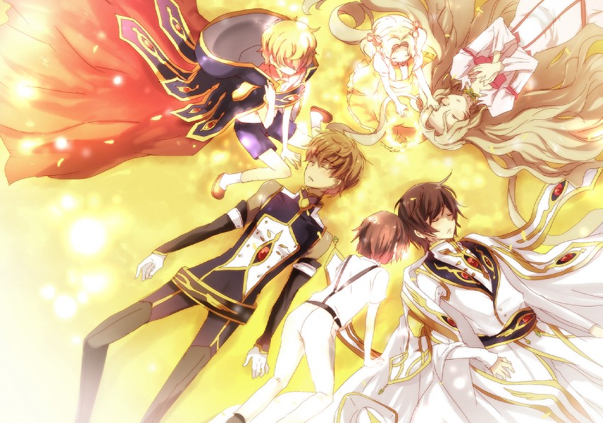 lelouch vi britannia, kururugi suzaku, and nunnally vi britannia (code geass) drawn by kl_(dgzonbi)