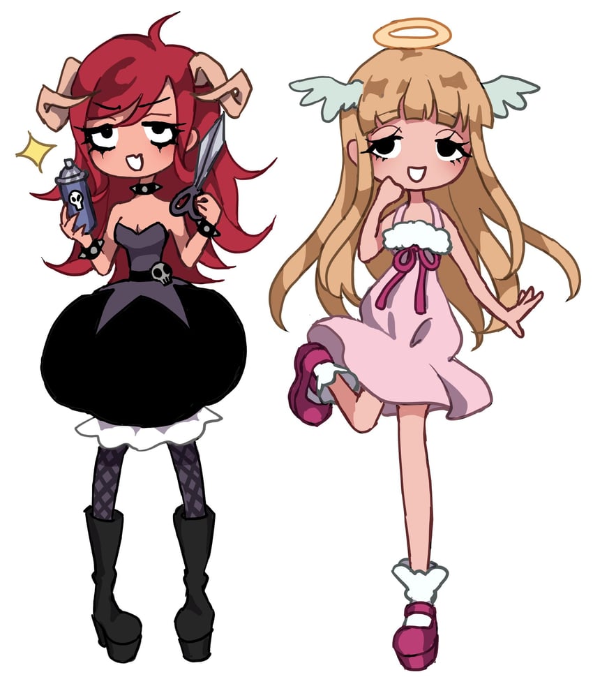 devil and angel (devilish hairdresser) drawn by venerismater