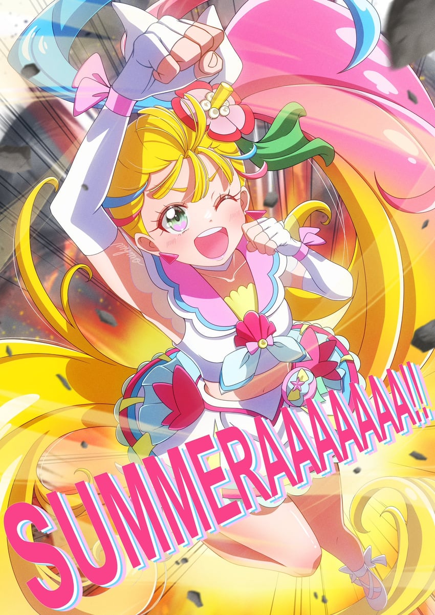 natsuumi manatsu and cure summer (precure and 1 more) drawn by mymo0527