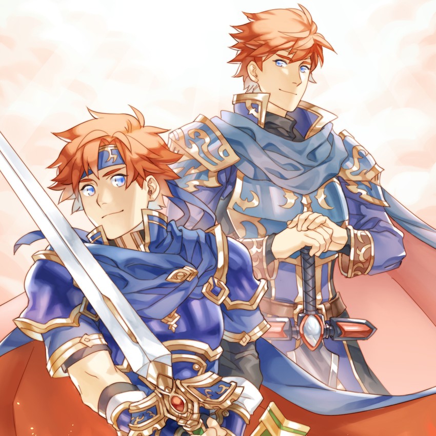 roy and eliwood (fire emblem and 2 more) drawn by tecchen