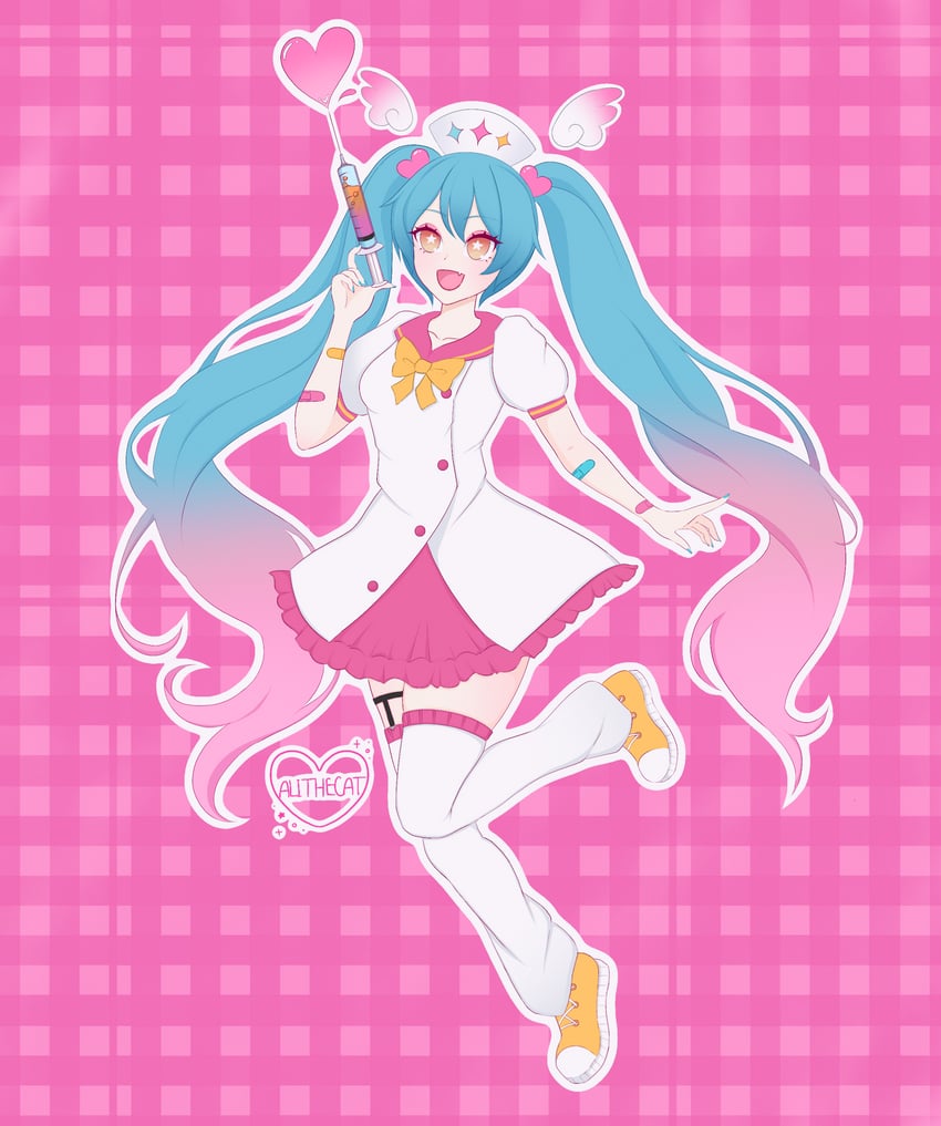 hatsune miku (vocaloid and 1 more) drawn by alinekodesu
