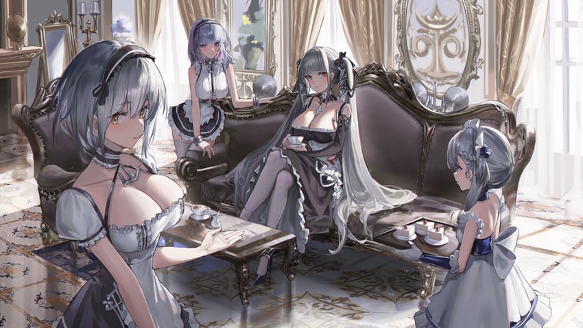 formidable, sirius, dido, and little bel (azur lane) drawn by nineye