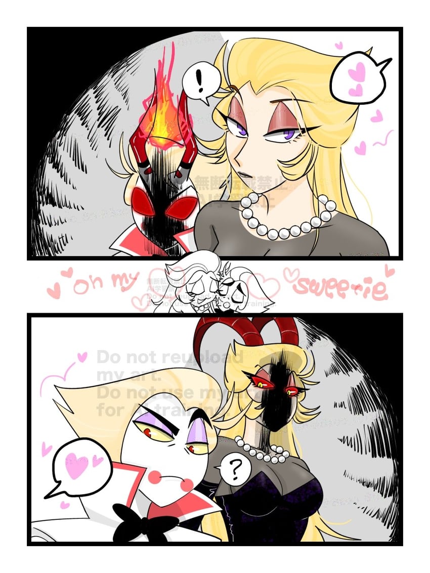 lucifer morningstar and lilith (hazbin hotel) drawn by 8zoo_8n