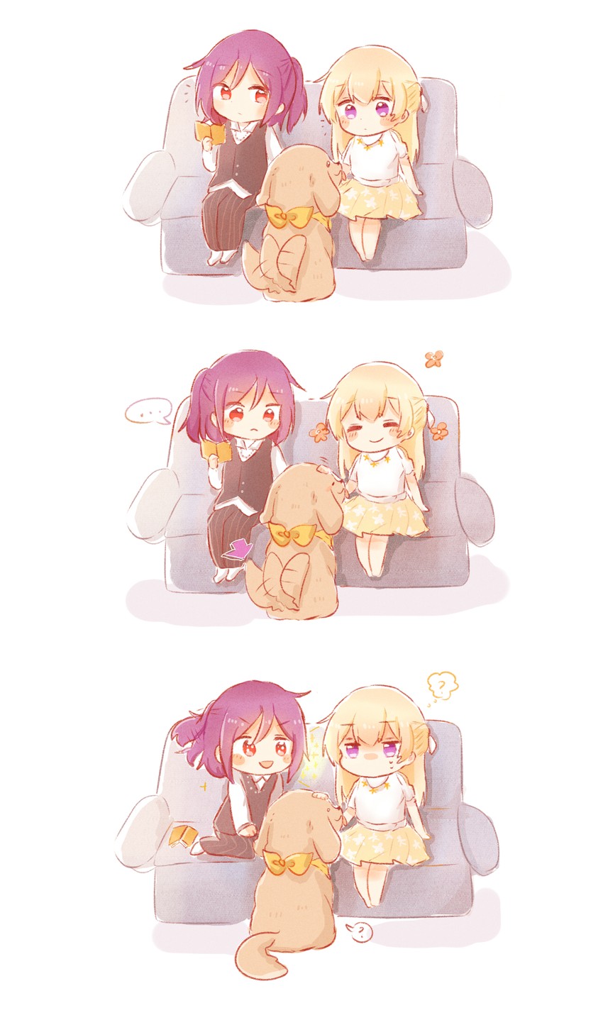 shirasagi chisato, seta kaoru, and leon (bang dream!) drawn by pan_(pansui)
