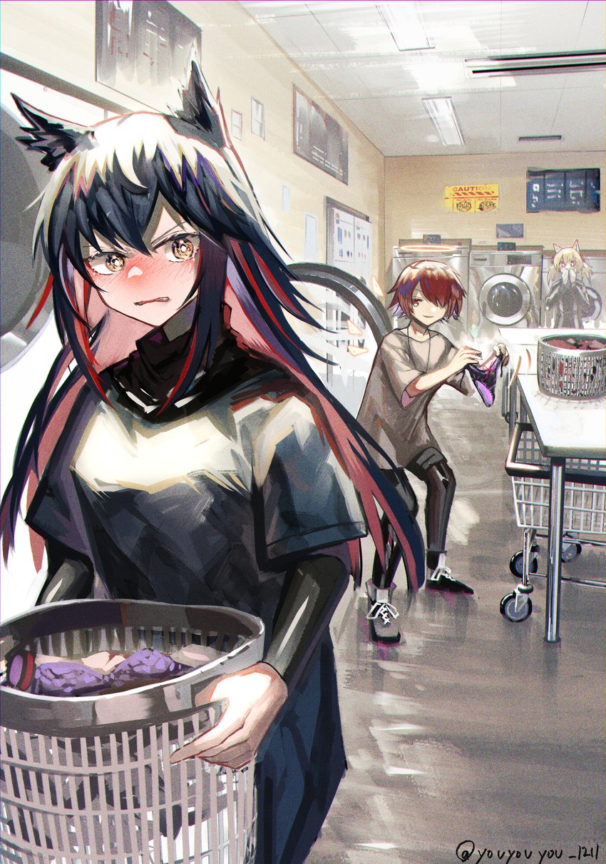 texas, exusiai, and sora (arknights) drawn by yo-ba_yo